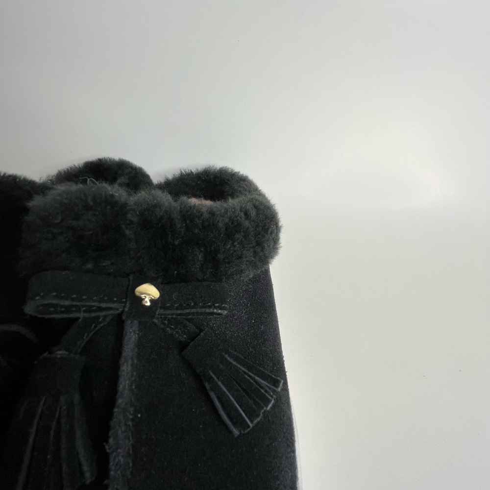 KATE SPADE Black Suede Shearling Slides Sz‎ 10.5 - Picture 7 of 8